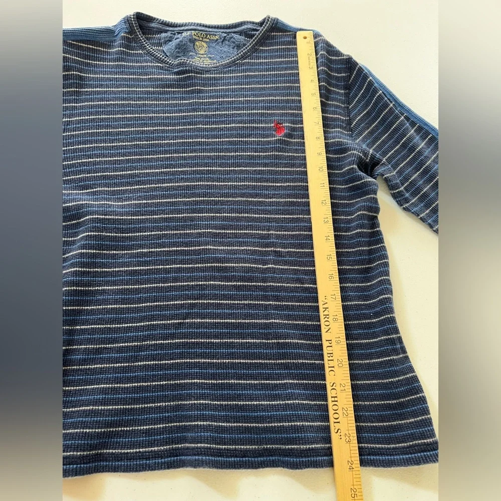 U.S. Polo Assn. Blue Striped Crewneck Sweater Size Large (more like a Medium)